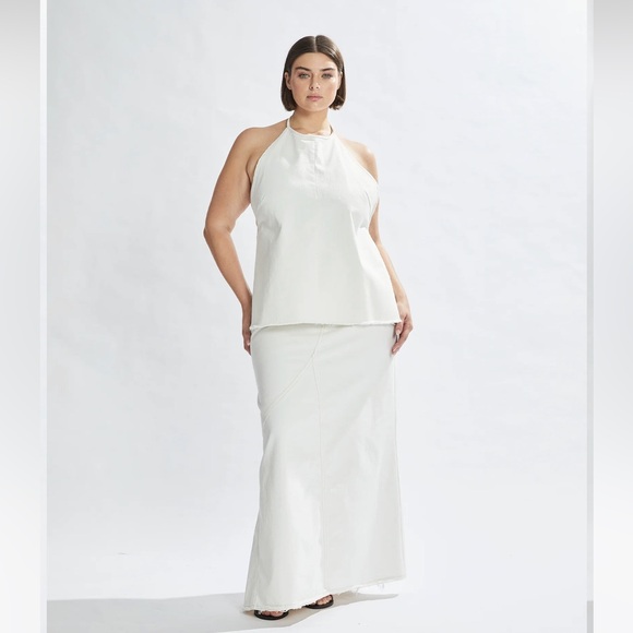 One Mile Harley Denim Skirt and Halter Top - Picture 4 of 10